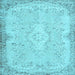 Square Persian Light Blue Traditional Rug, tr3577lblu