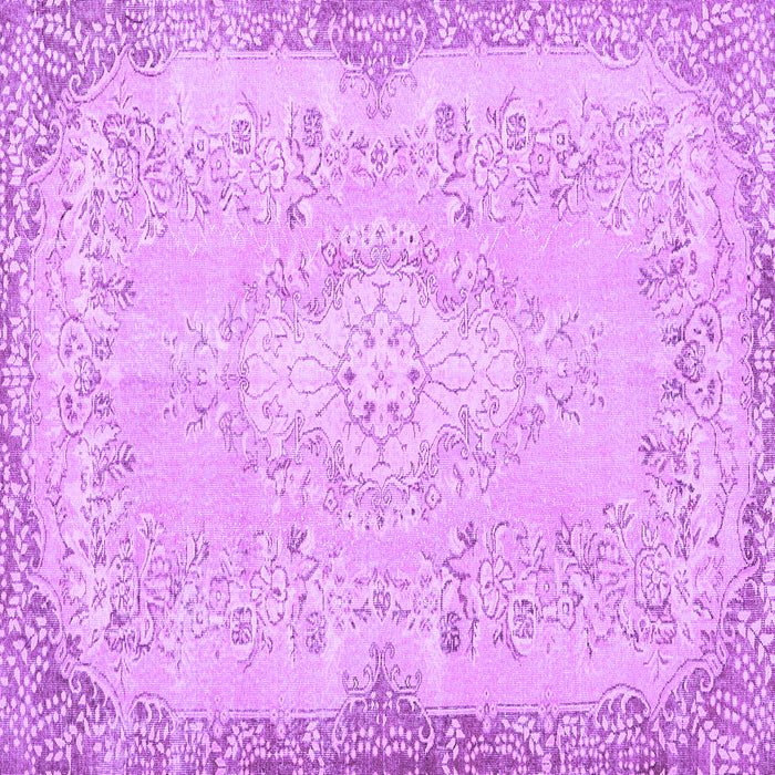 Square Machine Washable Persian Purple Traditional Area Rugs, wshtr3577pur