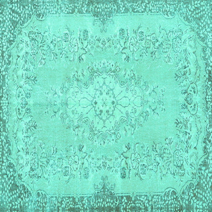 Square Persian Turquoise Traditional Rug, tr3577turq