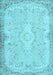 Machine Washable Persian Light Blue Traditional Rug, wshtr3577lblu