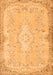 Serging Thickness of Machine Washable Persian Orange Traditional Area Rugs, wshtr3577org