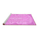 Sideview of Machine Washable Persian Pink Traditional Rug, wshtr3577pnk