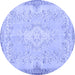 Round Persian Blue Traditional Rug, tr3577blu
