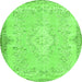 Square Persian Green Traditional Rug, tr3577grn