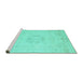 Sideview of Machine Washable Persian Turquoise Traditional Area Rugs, wshtr3578turq