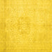 Square Persian Yellow Traditional Rug, tr3578yw