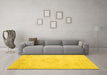 Machine Washable Persian Yellow Traditional Rug in a Living Room, wshtr3578yw