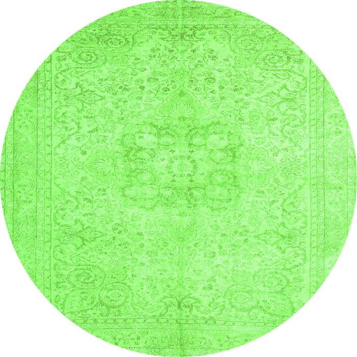 Square Persian Green Traditional Rug, tr3578grn