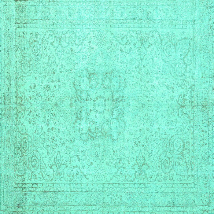 Square Machine Washable Persian Turquoise Traditional Area Rugs, wshtr3578turq