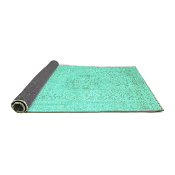 Sideview of Persian Turquoise Traditional Rug, tr3578turq