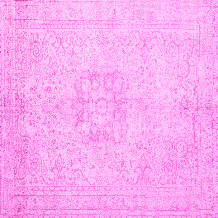 Square Machine Washable Persian Pink Traditional Rug, wshtr3578pnk