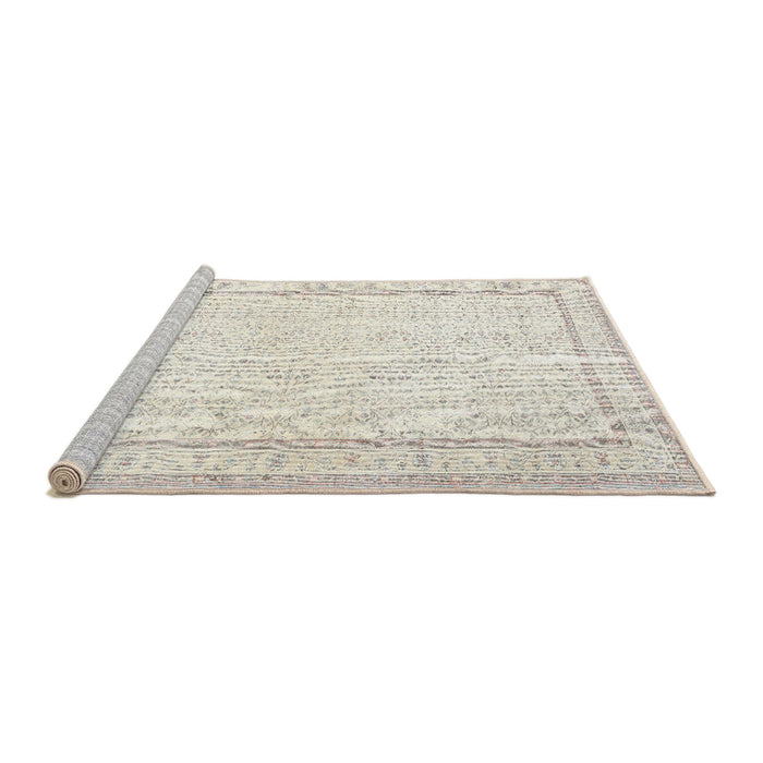 Sideview of Machine Washable Traditional Champagne Beige Rug, wshtr3579