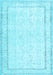 Machine Washable Persian Light Blue Traditional Rug, wshtr3579lblu