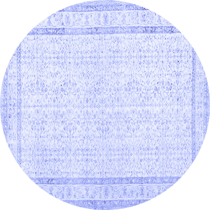 Round Persian Blue Traditional Rug, tr3579blu