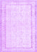 Machine Washable Persian Purple Traditional Area Rugs, wshtr3579pur