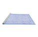Sideview of Machine Washable Persian Blue Traditional Rug, wshtr3579blu