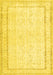 Machine Washable Persian Yellow Traditional Rug, wshtr3579yw