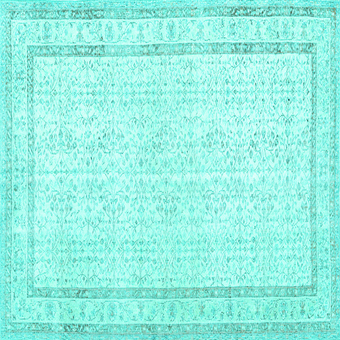 Square Persian Turquoise Traditional Rug, tr3579turq