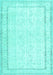 Machine Washable Persian Turquoise Traditional Area Rugs, wshtr3579turq