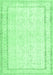 Machine Washable Persian Emerald Green Traditional Area Rugs, wshtr3579emgrn