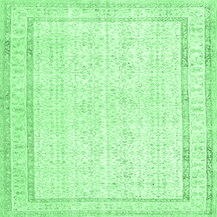 Square Persian Emerald Green Traditional Rug, tr3579emgrn