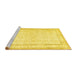 Sideview of Machine Washable Persian Yellow Traditional Rug, wshtr3579yw