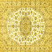 Square Medallion Yellow Traditional Rug, tr357yw