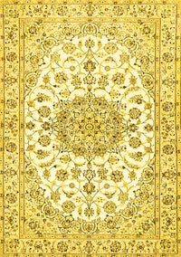 Medallion Yellow Traditional Rug, tr357yw