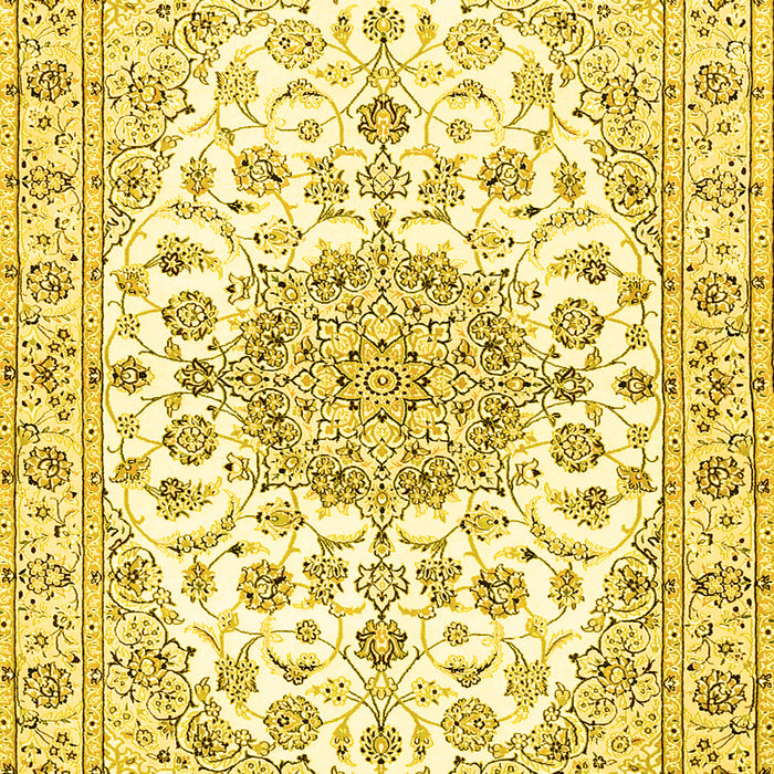 Medallion Yellow Traditional Rug, tr357yw