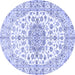 Round Medallion Blue Traditional Rug, tr357blu