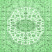 Square Medallion Emerald Green Traditional Rug, tr357emgrn