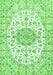 Medallion Green Traditional Rug, tr357grn