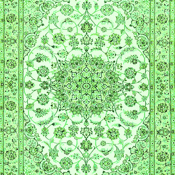Medallion Green Traditional Rug, tr357grn