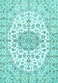 Medallion Turquoise Traditional Rug, tr357turq