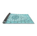 Sideview of Medallion Light Blue Traditional Rug, tr357lblu