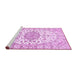 Sideview of Machine Washable Medallion Pink Traditional Rug, wshtr357pnk