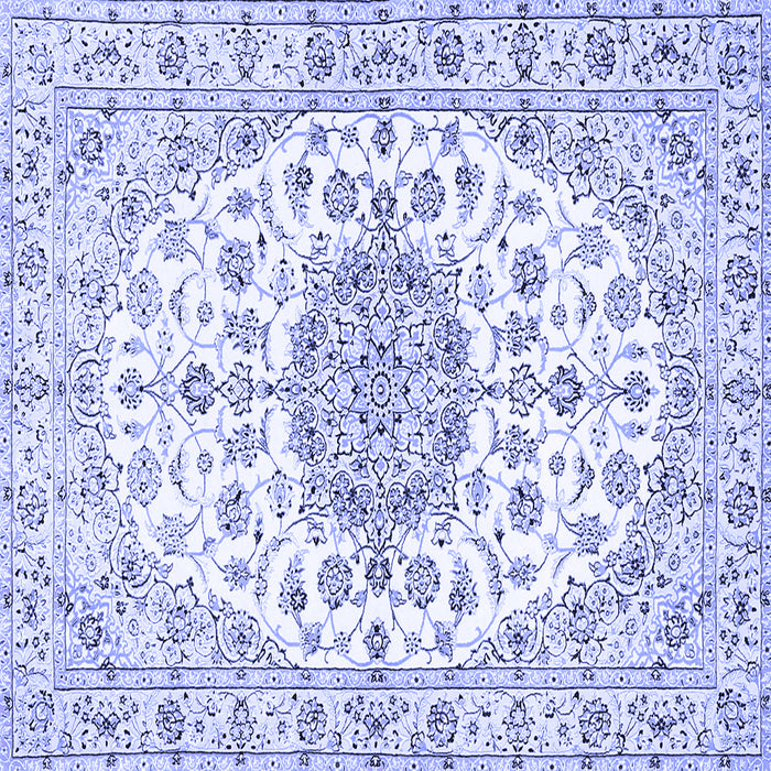 Square Medallion Blue Traditional Rug, tr357blu