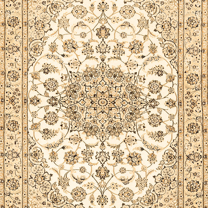 Machine Washable Medallion Brown Traditional Rug, wshtr357brn