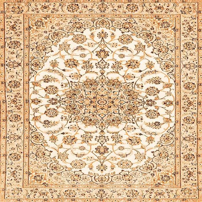 Serging Thickness of Medallion Orange Traditional Rug, tr357org