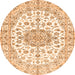 Machine Washable Medallion Orange Traditional Area Rugs, wshtr357org