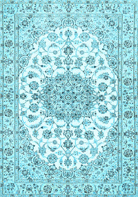 Medallion Light Blue Traditional Rug, tr357lblu