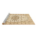 Sideview of Machine Washable Medallion Brown Traditional Rug, wshtr357brn