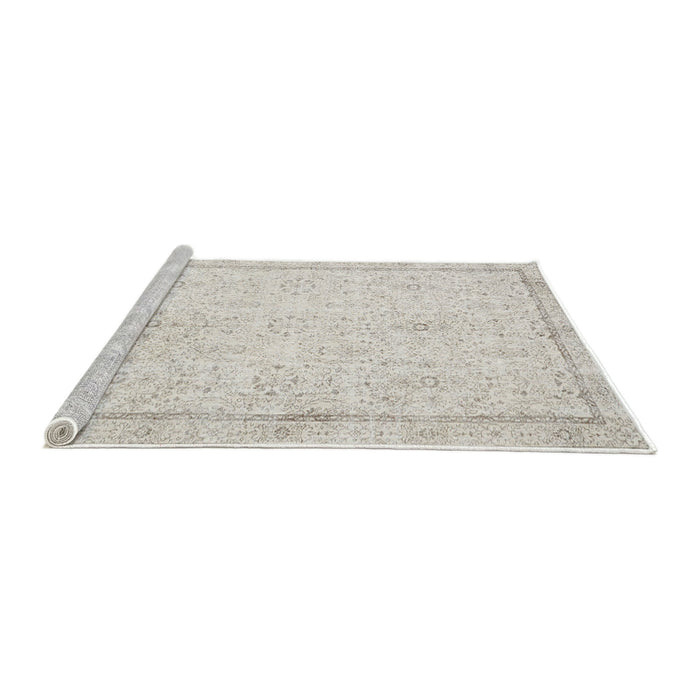 Sideview of Machine Washable Traditional Silver Pink Rug, wshtr3580