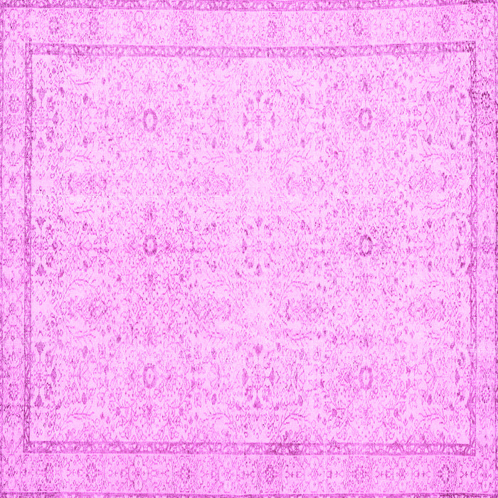 Square Machine Washable Persian Pink Traditional Rug, wshtr3580pnk
