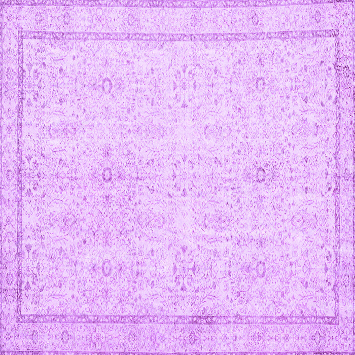 Square Machine Washable Persian Purple Traditional Area Rugs, wshtr3580pur