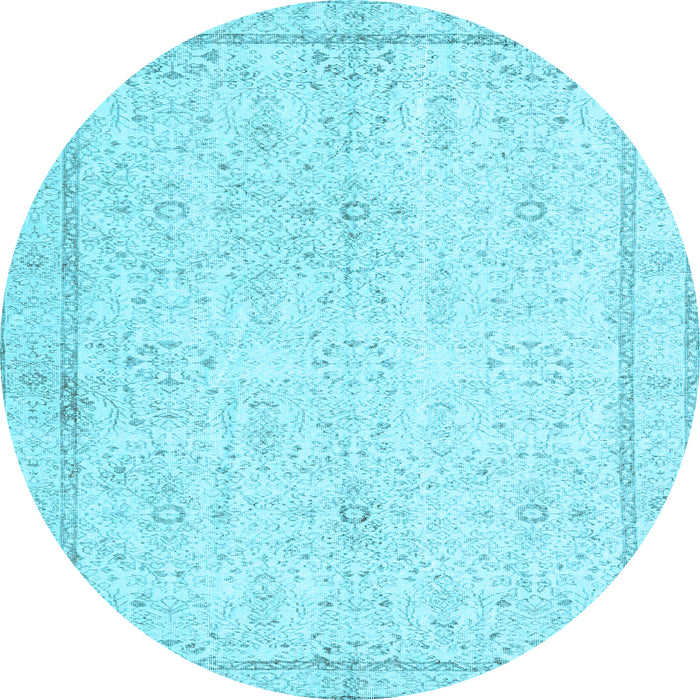 Round Persian Light Blue Traditional Rug, tr3580lblu