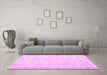 Machine Washable Persian Pink Traditional Rug in a Living Room, wshtr3581pnk