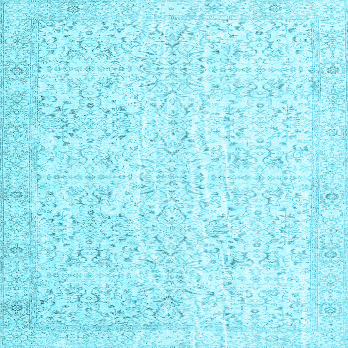 Square Machine Washable Persian Light Blue Traditional Rug, wshtr3581lblu