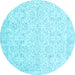 Round Persian Light Blue Traditional Rug, tr3581lblu