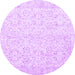 Round Persian Purple Traditional Rug, tr3581pur